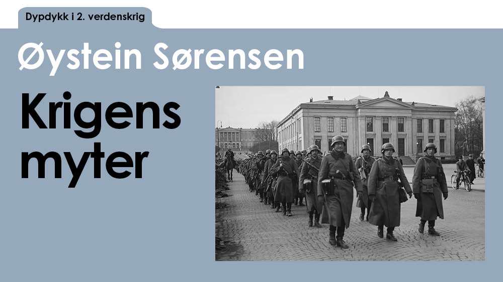 Bildet i svart/ hvitt viser SS-soldater som marsjerer på Carl Johan i Oslo